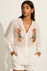 Birdie Embroidered Blouse - White