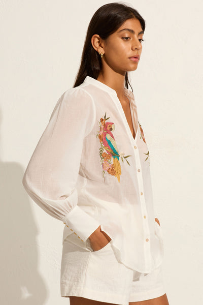 Birdie Embroidered Blouse - White