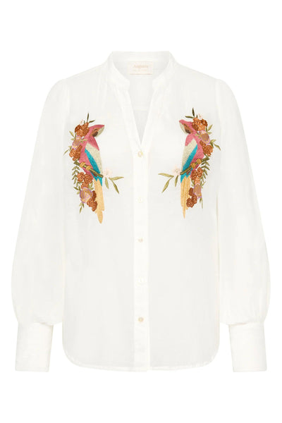 Birdie Embroidered Blouse - White