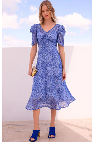 Blue Jay Midi Dress - Periwinkle Flower