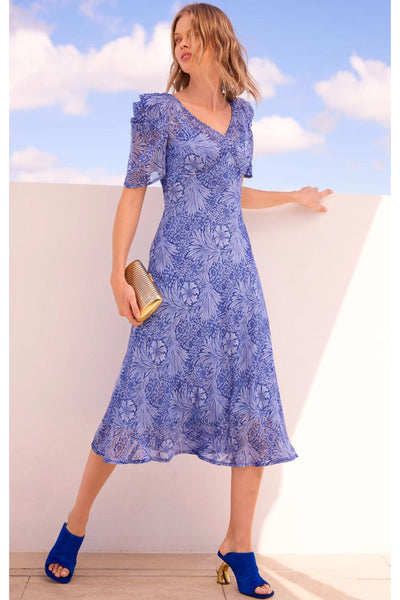 Blue Jay Midi Dress - Periwinkle Flower