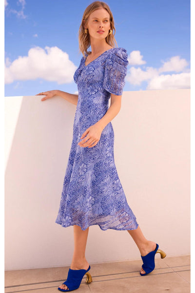 Blue Jay Midi Dress - Periwinkle Flower