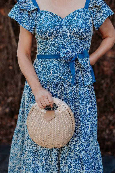 Blue Wing Maxi Dress - Teal Cornelli