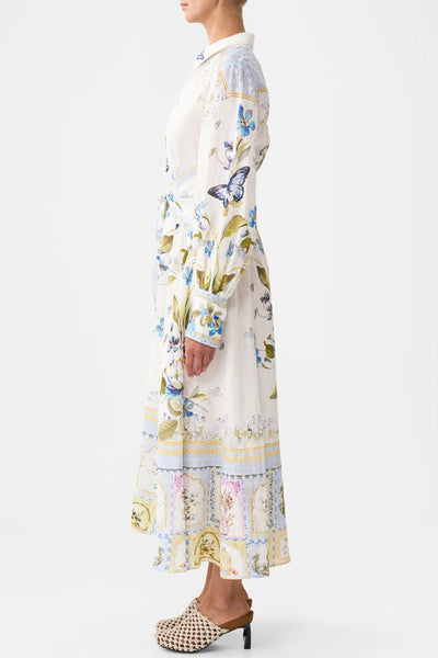Botanical Ballads Waist Tie Shirt Dress