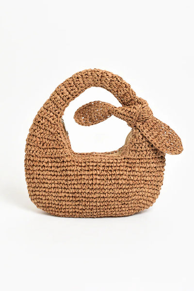 Bow Handle Mini Basket - Camel