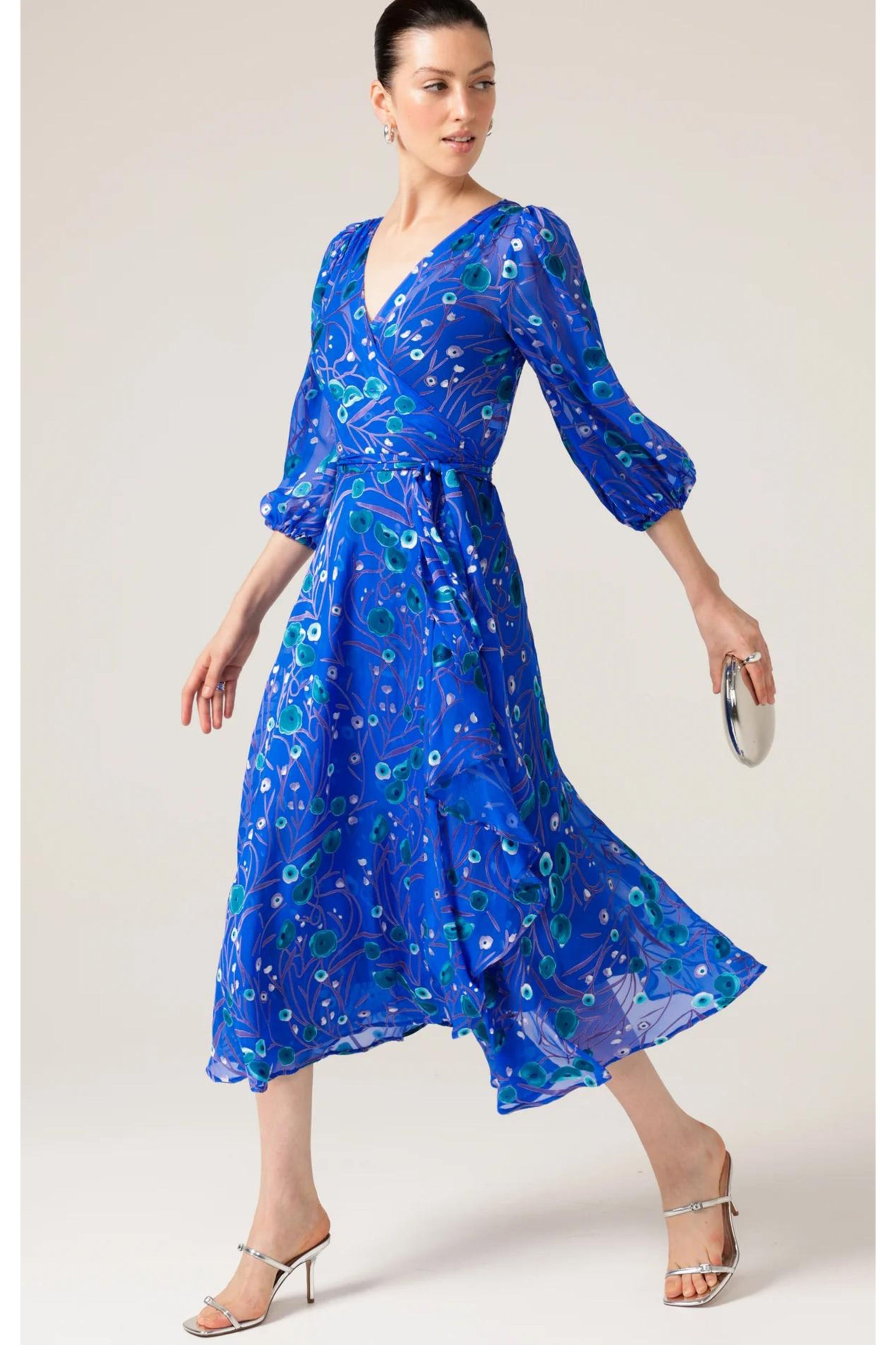 SACHA DRAKE Bowerbird Silk Wrap Dress - Periwinkle Poppy Cobalt – Smoke &  Mirrors Boutique