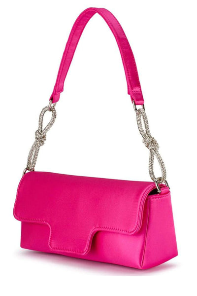 Calissa Crystal Bow Bag - Fuchsia Pink