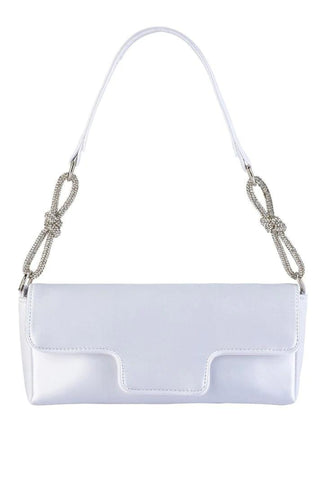 Calissa Crystal Bow Bag - White