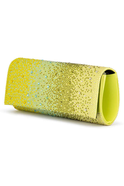 Camille Ombre Hotfix Clutch - Chartreuse