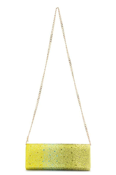 Camille Ombre Hotfix Clutch - Chartreuse