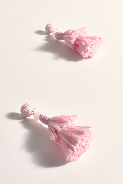 Camille Tassel Event Earrings - Pale Pink