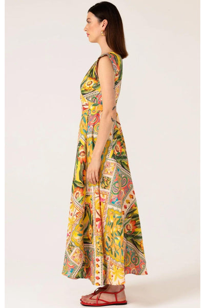 Canary Maxi Wrap Dress - Mango Paisley Tile