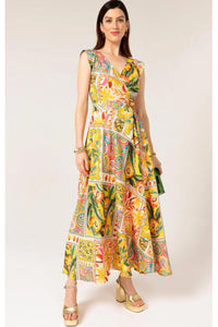 Canary Maxi Wrap Dress - Mango Paisley Tile