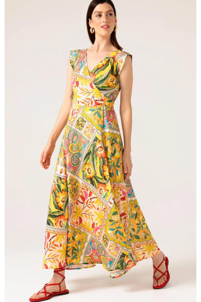 Canary Maxi Wrap Dress - Mango Paisley Tile