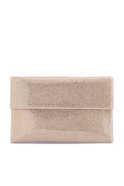 Cara Crystal Envelope Clutch - Champagne