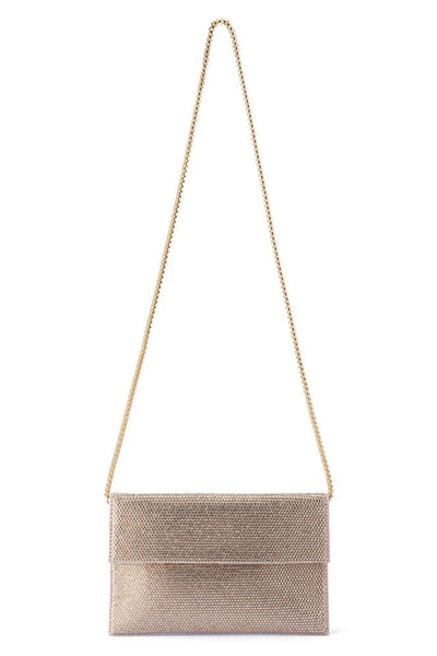 Cara Crystal Envelope Clutch - Champagne