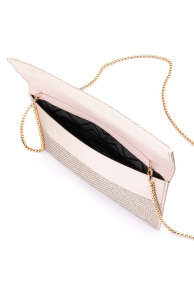 Cara Crystal Envelope Clutch - Champagne