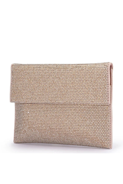 Cara Crystal Envelope Clutch - Champagne