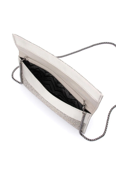 Cara Crystal Envelope Clutch - Gunmetal