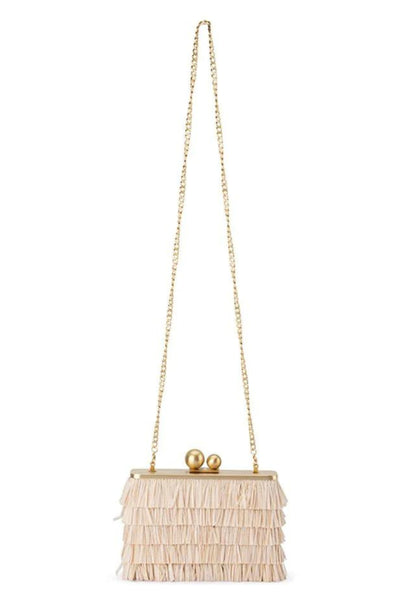 Carlita Fringe Clutch - Natural