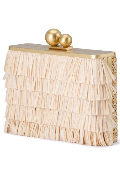 Carlita Fringe Clutch - Natural