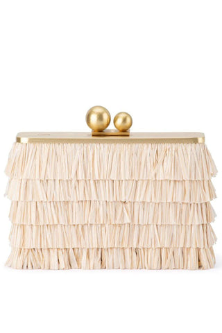 Carlita Fringe Clutch - Natural