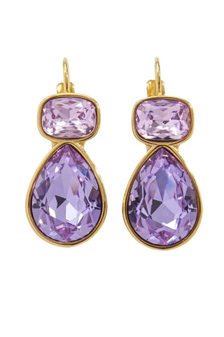 Cary Crystal French Hook Earrings - Lilac
