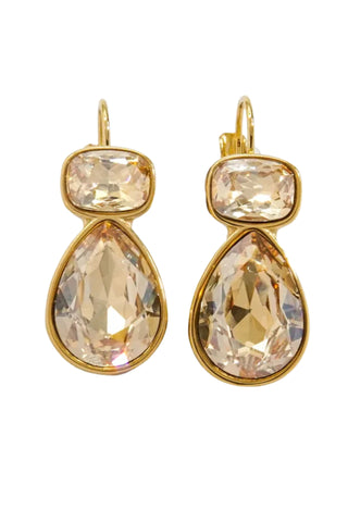 Cary Crystal French Hook Earrings - Champagne