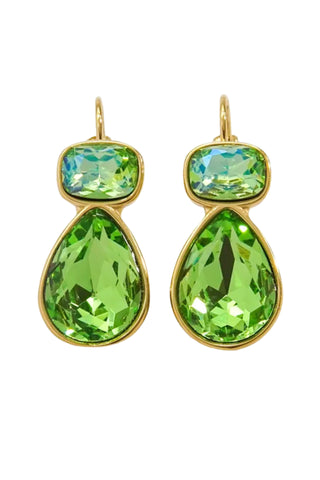 Cary Crystal French Hook Earrings - Lime