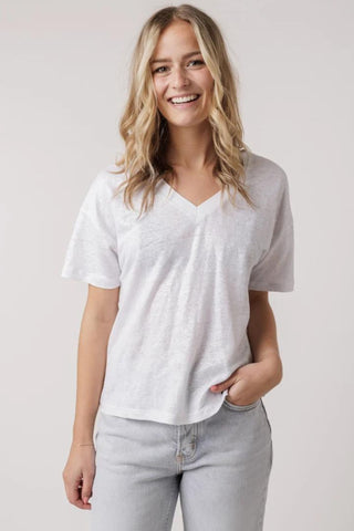 Casa V-SS Foil Tee - White Silver