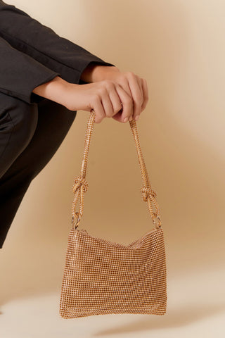 Cassidy Jewelled Shoulder Bag - Gold