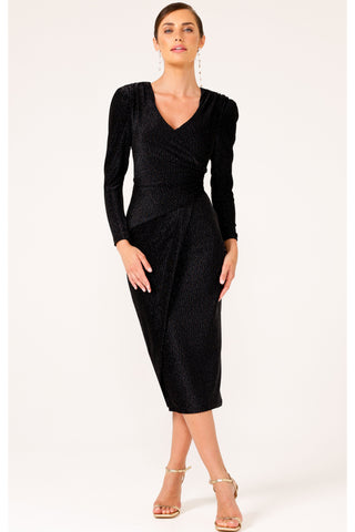 Cassieopeia Dress - Black Gold Lurex