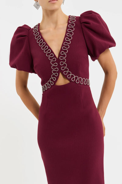 Cava Midi Dress - Wine