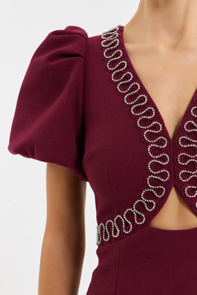 Cava Midi Dress - Wine
