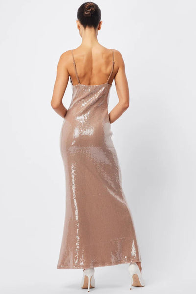 Celestial Sequin Maxi Dress - Neutral