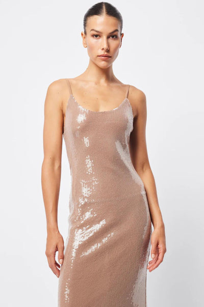 Celestial Sequin Maxi Dress - Neutral