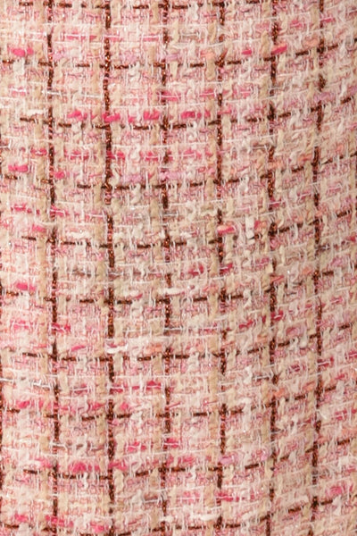 Celestine Shift Dress - Pink White Tweed