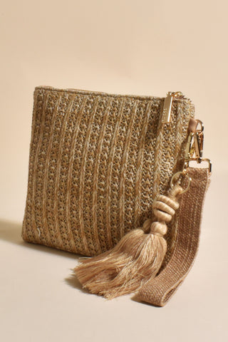 Charley Weave Tassel Pouch - Dark Natural