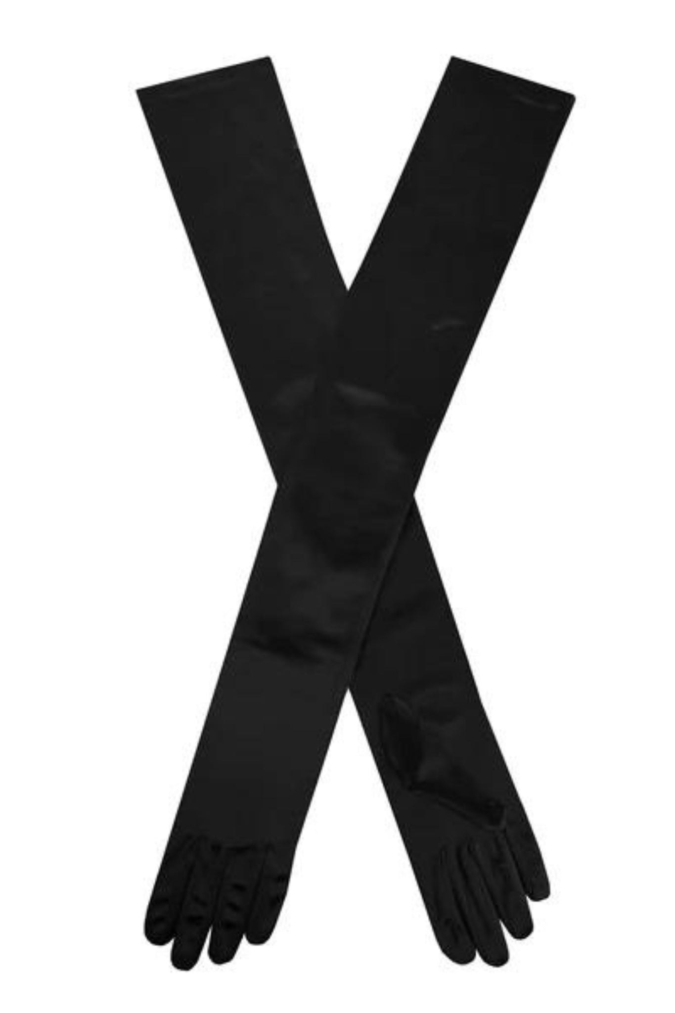 Charlotte Extra Long Satin Opera Gloves - Black
