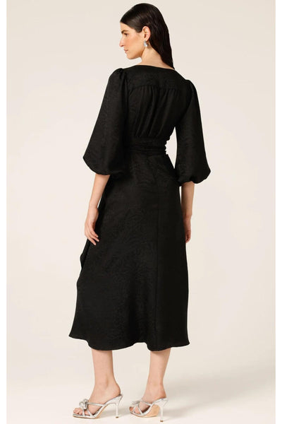 Chateau Wrap Dress - Black Jacquard SIZE 8 ONLY