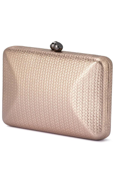 Chica Metallic Textured Clutch - Bronze