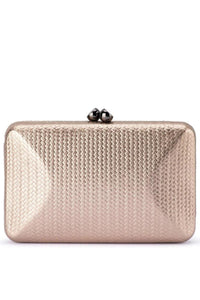 Chica Metallic Textured Clutch - Bronze