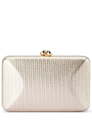 Chica Metallic Textured Clutch - Gold