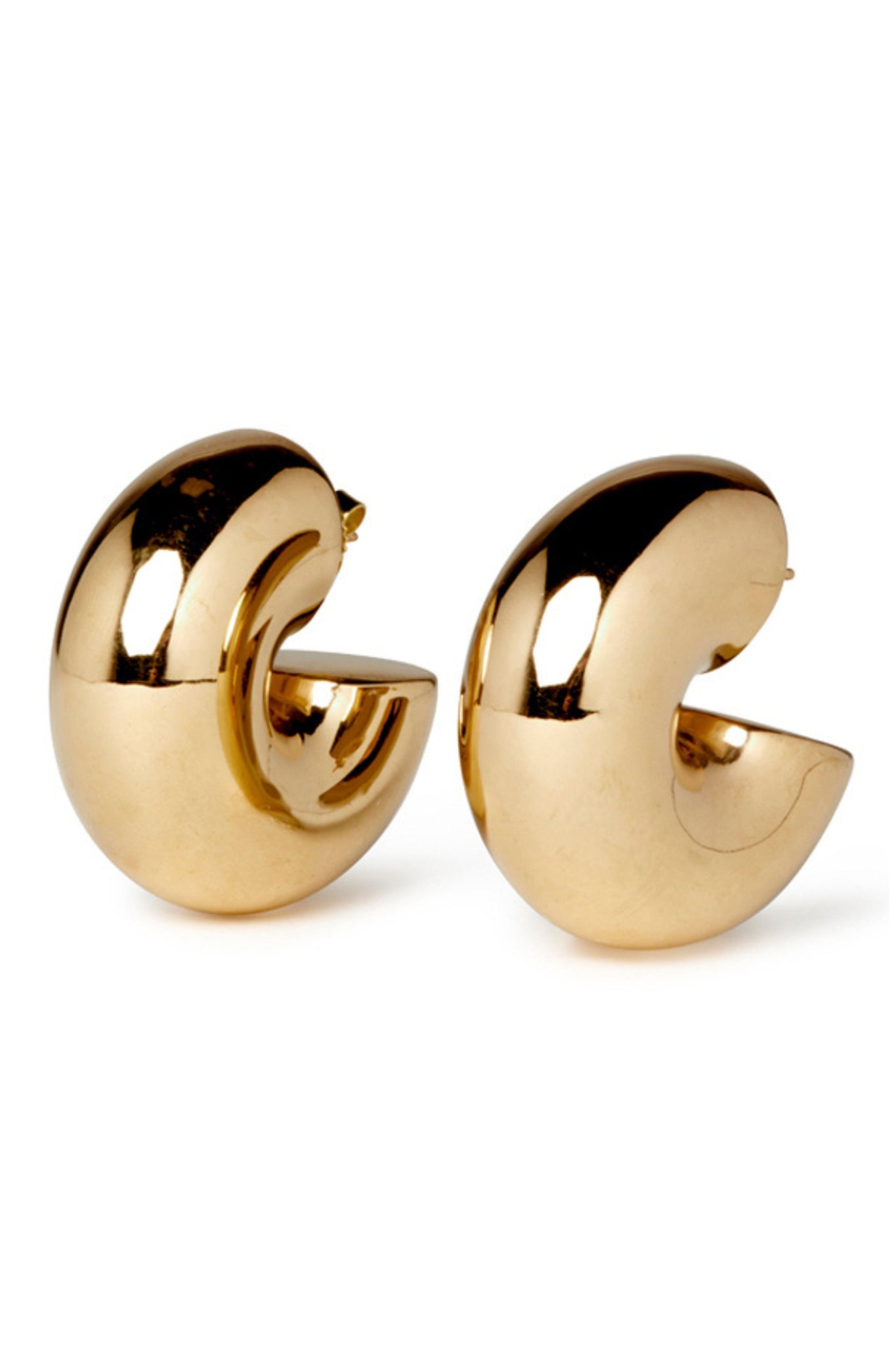 Chunky Tube Hoop Earrings - Gold