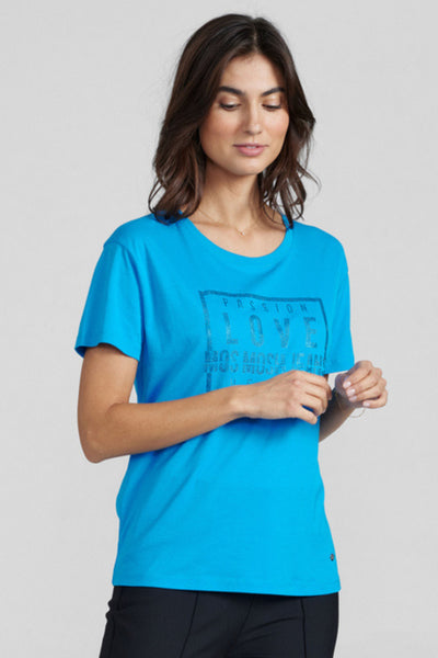 Ciara O-SS Glam Tee - Blue Aster SIZE 6/8 ONLY