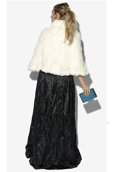 Classic Rabbit Fur Evening Cape - White