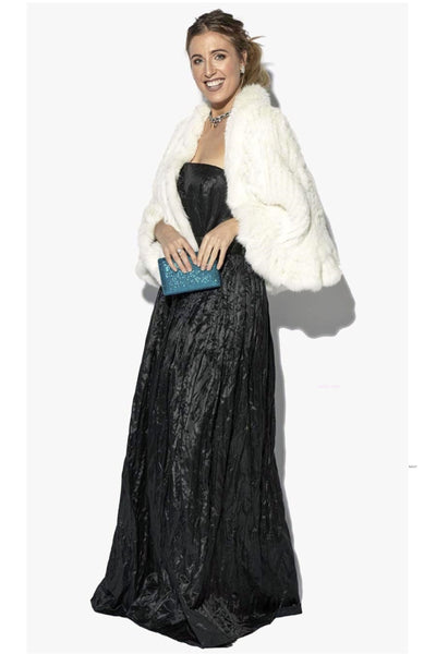 Classic Rabbit Fur Evening Cape - White