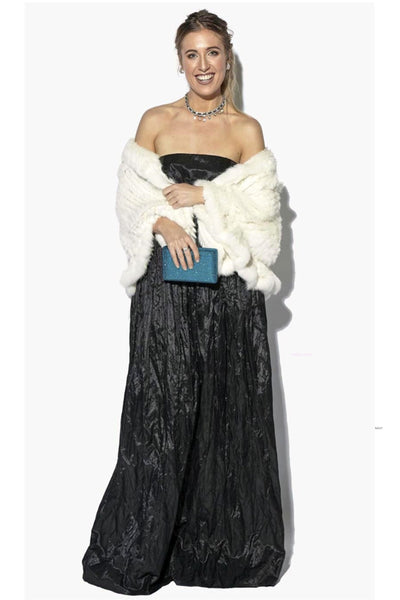 Classic Rabbit Fur Evening Cape - White