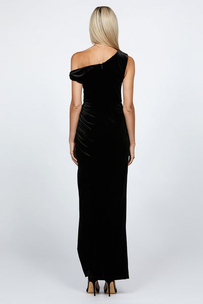 Claudine Off Shoulder Maxi - Black Velvet SIZE 16 ONLY