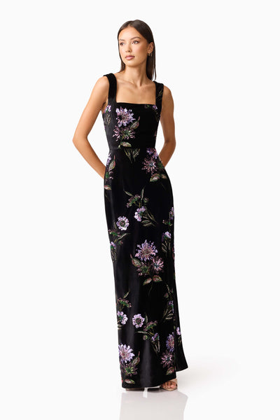 Clio Gown - Black Multi